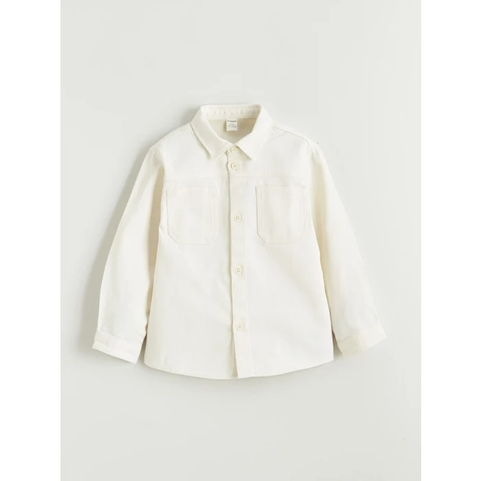 LCW Kids Bej Erkek Çocuk Basic Gabardin Gömlek