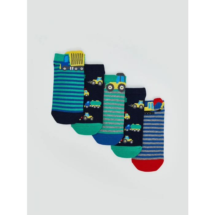LCW Kids Karışık Desenli Erkek Çocuk Patik Çorap 5li