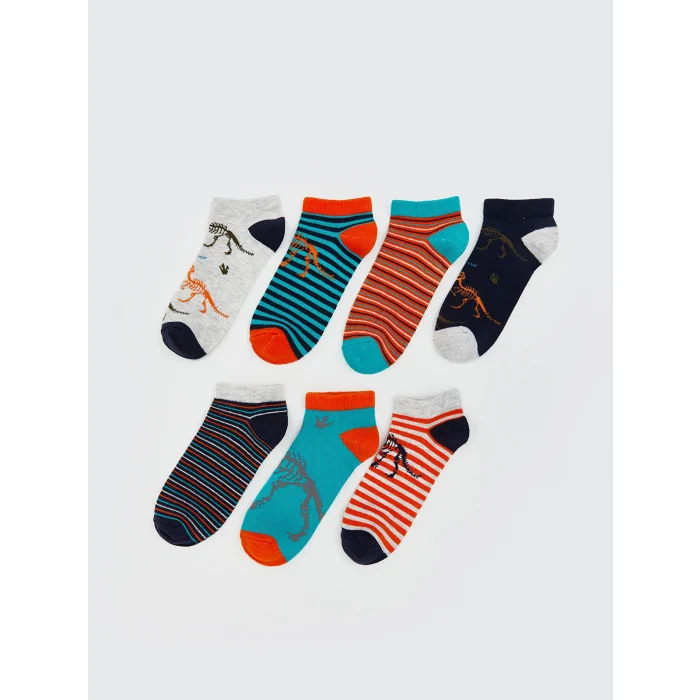 LCW Kids Karışık Çizgili Erkek Çocuk Patik Çorap 7li