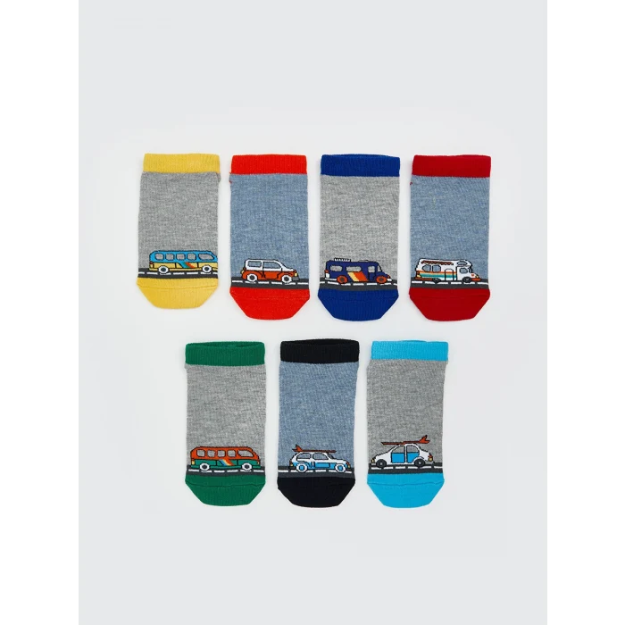 LCW Kids Karışık Desenli Erkek Çocuk Patik Çorap 7li