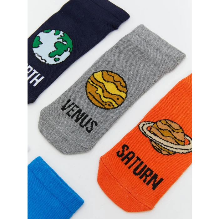 LCW Kids Karışık Desenli Erkek Çocuk Patik Çorap 5li