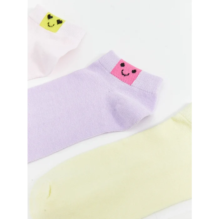 LCW Kids Pembe Desenli Kız Çocuk Patik Çorap 7li