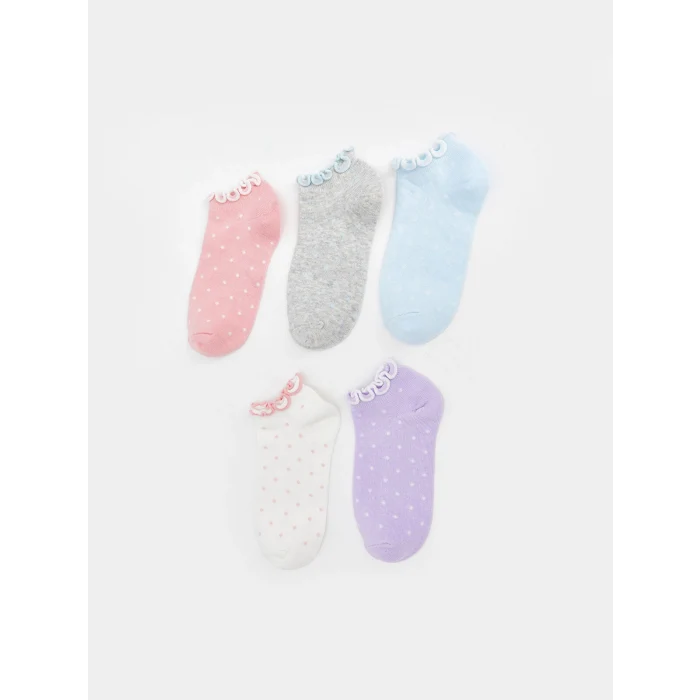 LCW Kids Pembe Kız Çocuk Patik Çorap 5li