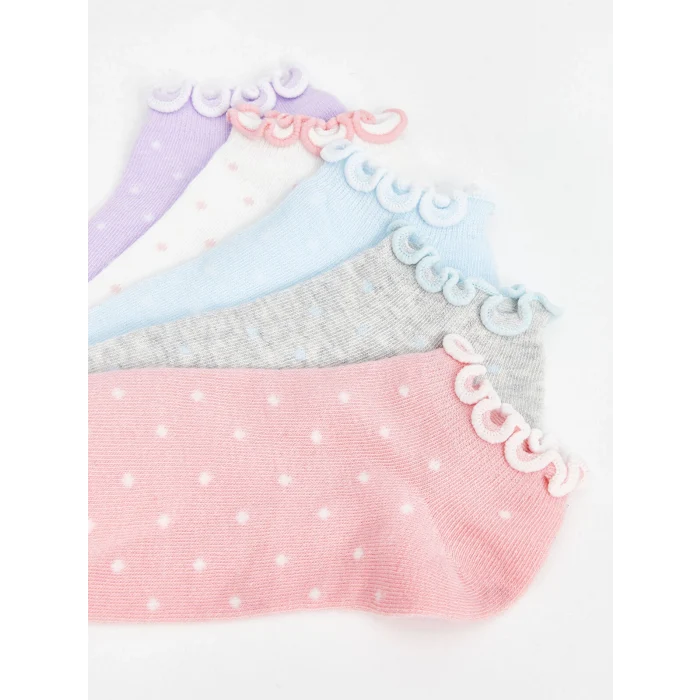 LCW Kids Pembe Kız Çocuk Patik Çorap 5li