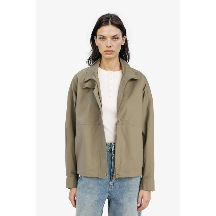 Defacto E8609AXKH402 Haki Su Geçirmez Relax Fit Pamuklu Fermuarlı Mont