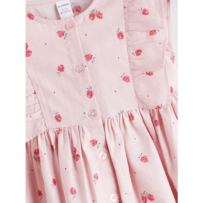 LCW Kids Pembe Çiçekli Kız Çocuk Elbise