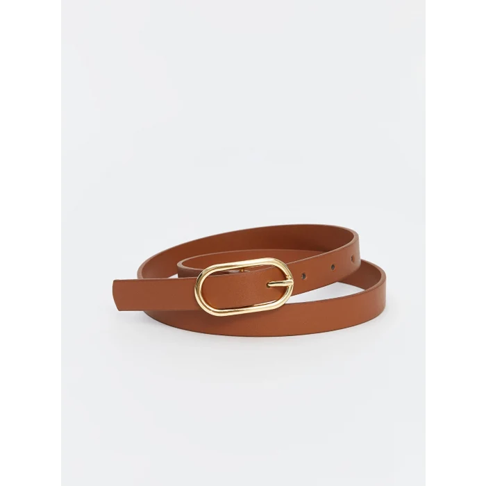 LCW ACCESSORIES Kahverengi Deri Görünümlü Kadın Kemer 3lü
