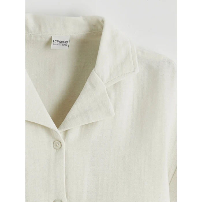 LCW Kids Gri Basic Kız Çocuk Müslin Gömlek ve Pantolon