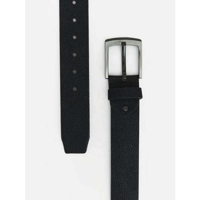 LCW ACCESSORIES Siyah Deri Görünümlü Erkek Kemer