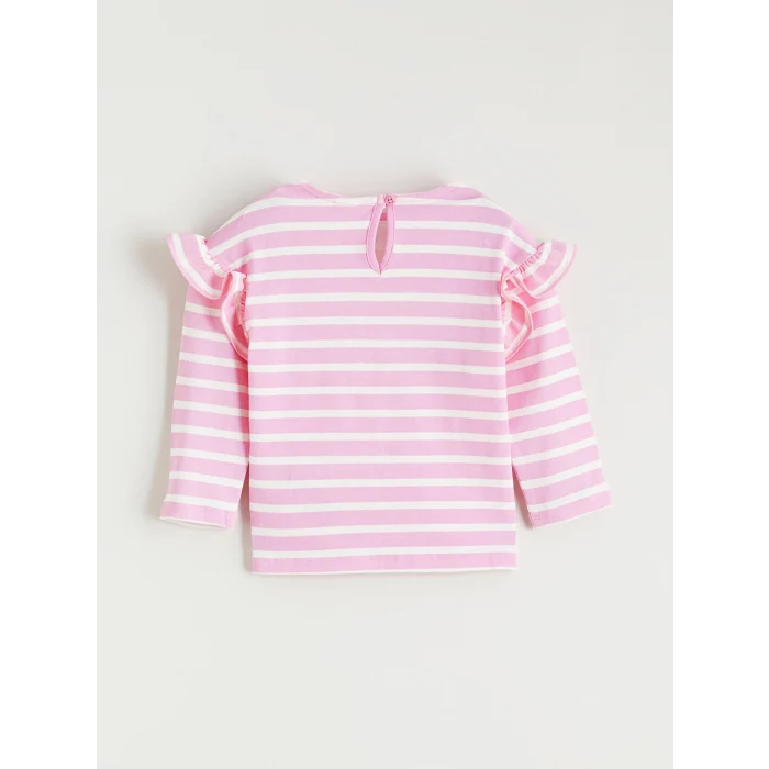 LCW baby Ekru Çiçek Nakışlı Kız Bebek Bluz ve Tayt