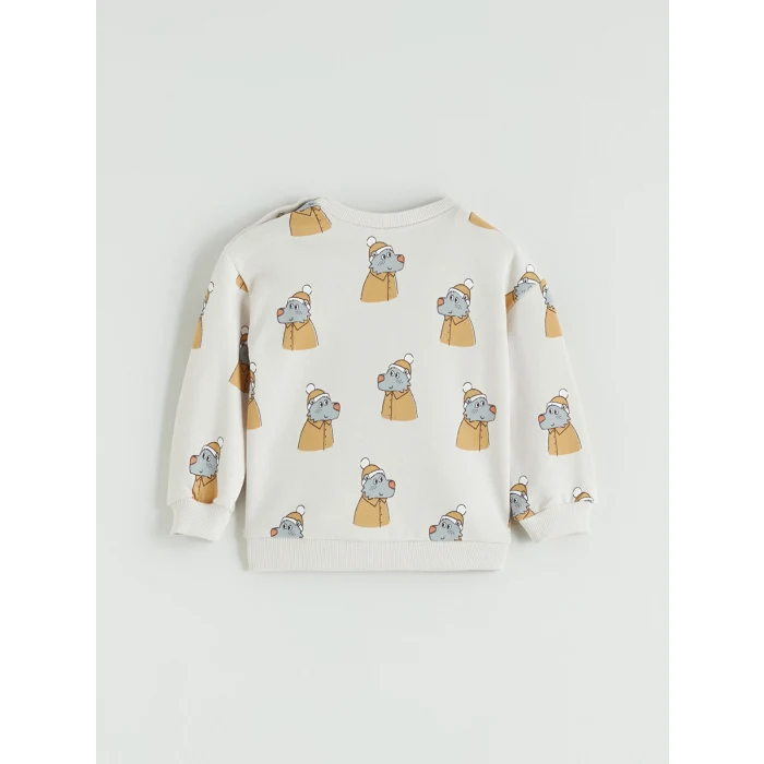 LCW baby Bej Baskılı Erkek Bebek Sweatshirt ve Pantolon