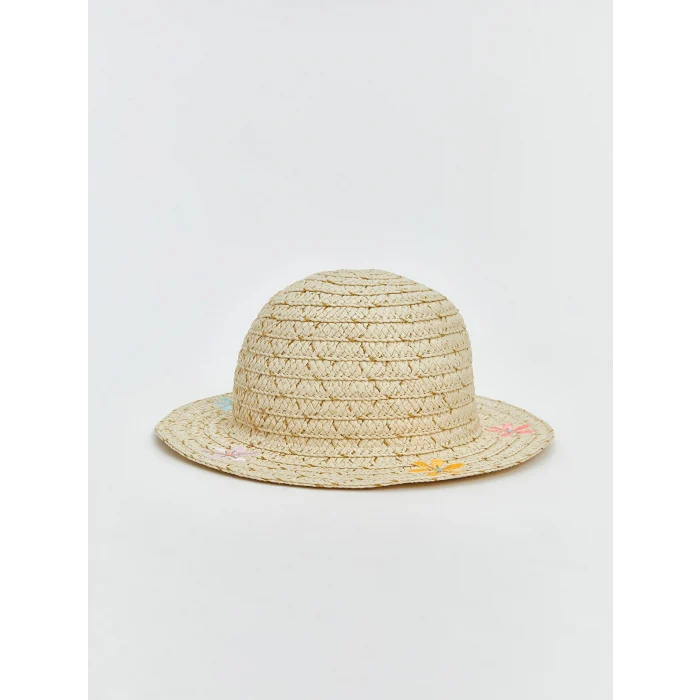 LCW baby Bej Kız Bebek Hasır Şapka