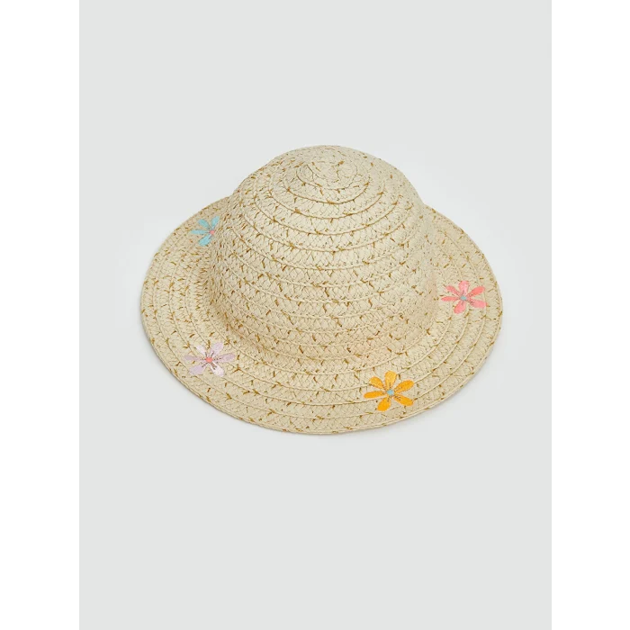 LCW baby Bej Kız Bebek Hasır Şapka