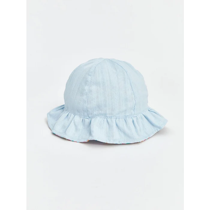 LCW baby Ekru Çiçek Baskılı Kız Bebek Bucket Şapka