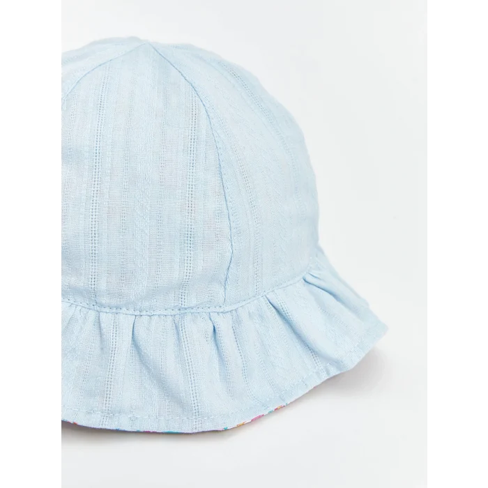 LCW baby Ekru Çiçek Baskılı Kız Bebek Bucket Şapka