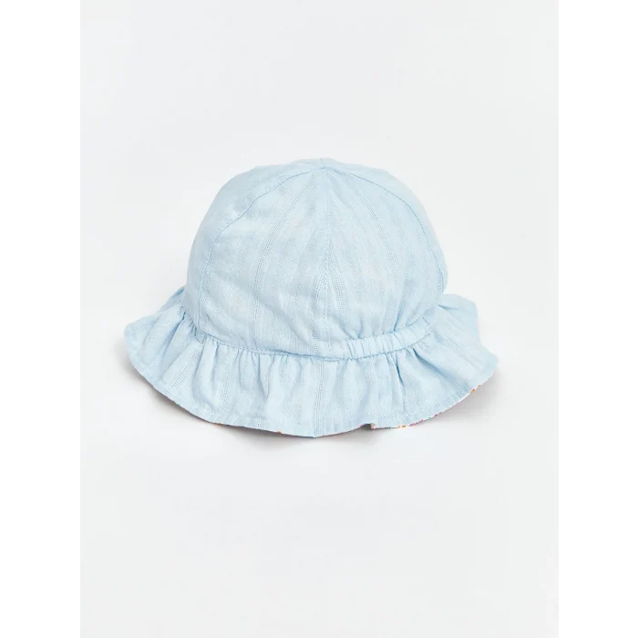 LCW baby Ekru Çiçek Baskılı Kız Bebek Bucket Şapka