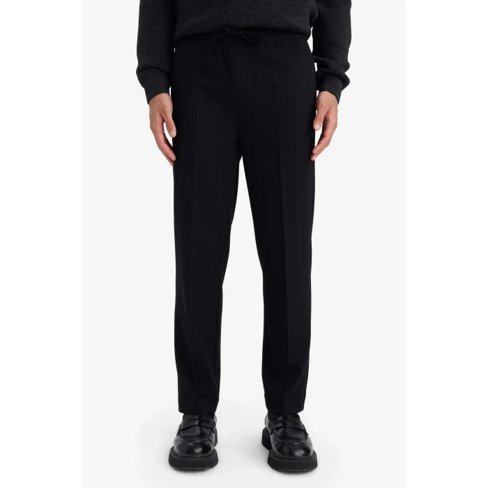 Defacto A9943AXBK27 Siyah Beli Bağcıklı Lastikli Cepli Jogger Fit Her Yöne Esneyen Yumuşak Tuşe Pantolon