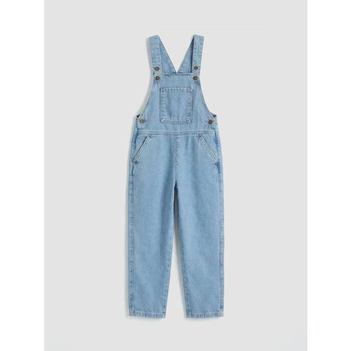 LCW Kids İndigo Kare Yaka Erkek Çocuk Jean Salopet