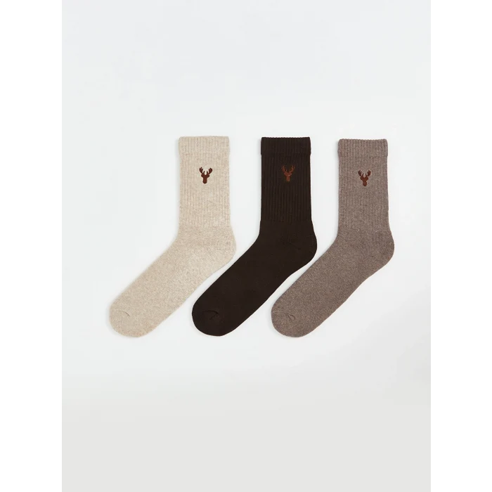 LCW ACCESSORIES Bej Erkek Soket Havlu Çorap 3lü