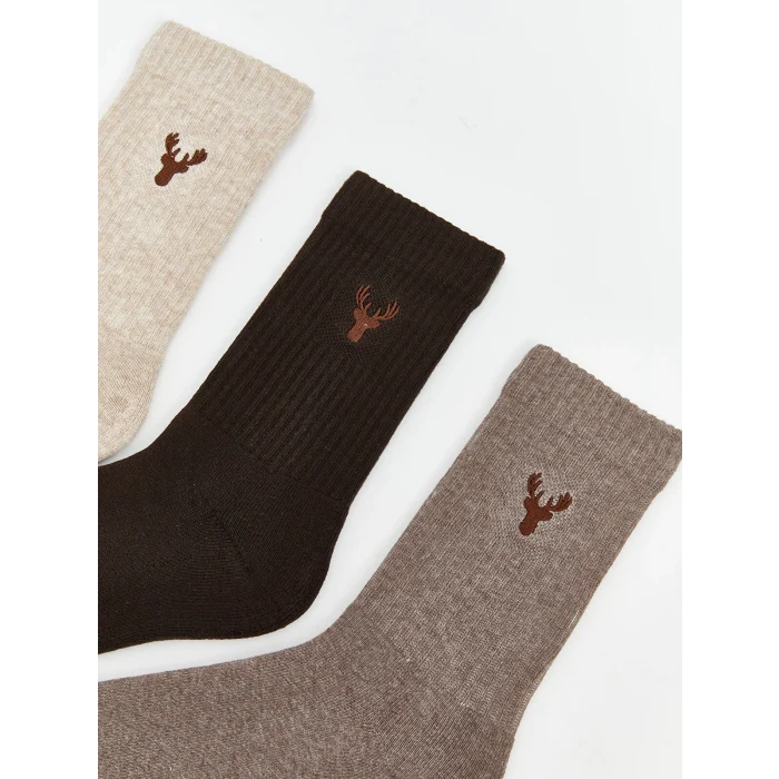 LCW ACCESSORIES Bej Erkek Soket Havlu Çorap 3lü