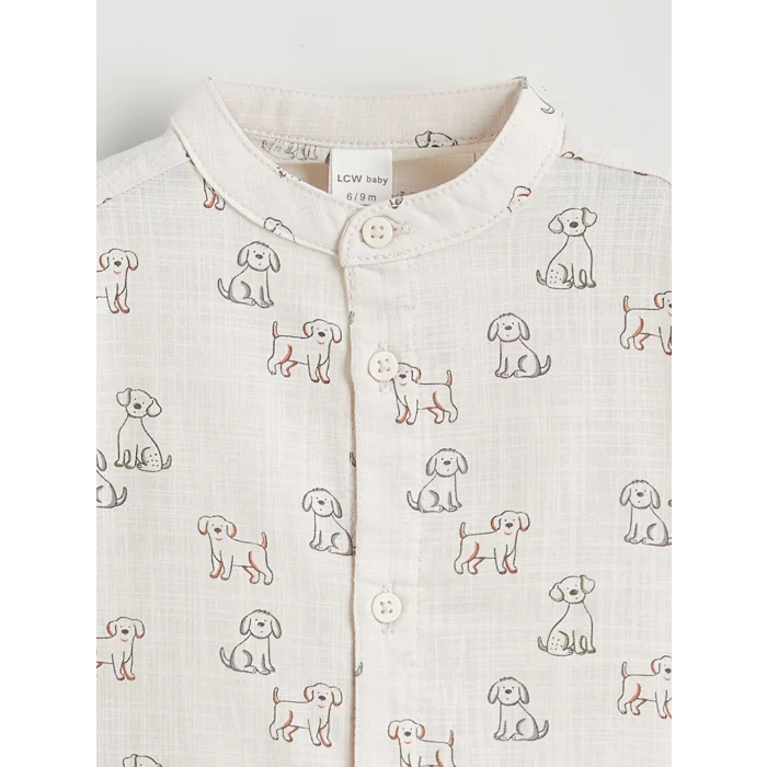LCW baby Ekru Hakim Yaka Erkek Bebek Gömlek ve Pantolon