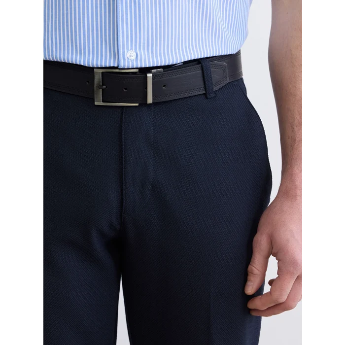 LCW ACCESSORIES Siyah Deri Görünümlü Erkek Kemer