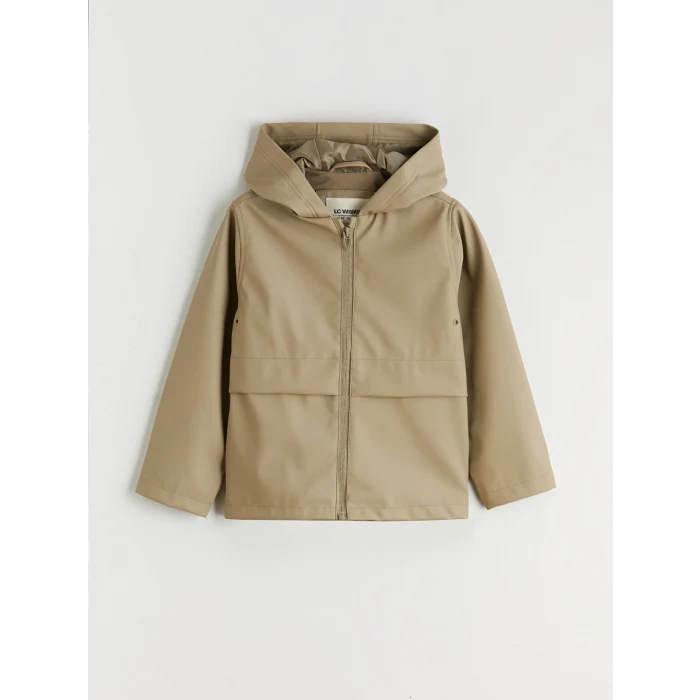LCW Kids Haki Su İtici Deri Görünümlü Erkek Çocuk Mont