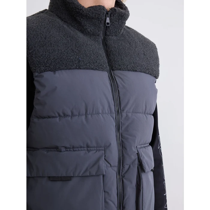 XSIDE Gri Standart Kalıp Dik Yaka Erkek Şişme Yelek