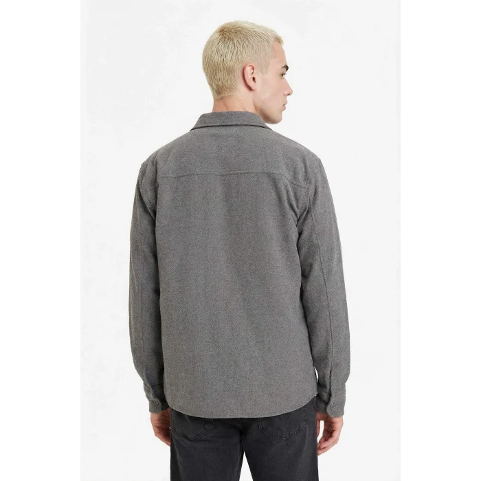 Defacto G7267AXAR104 Antrasit Regular Fit Yün Görünümlü Uzun Kollu Gömlek