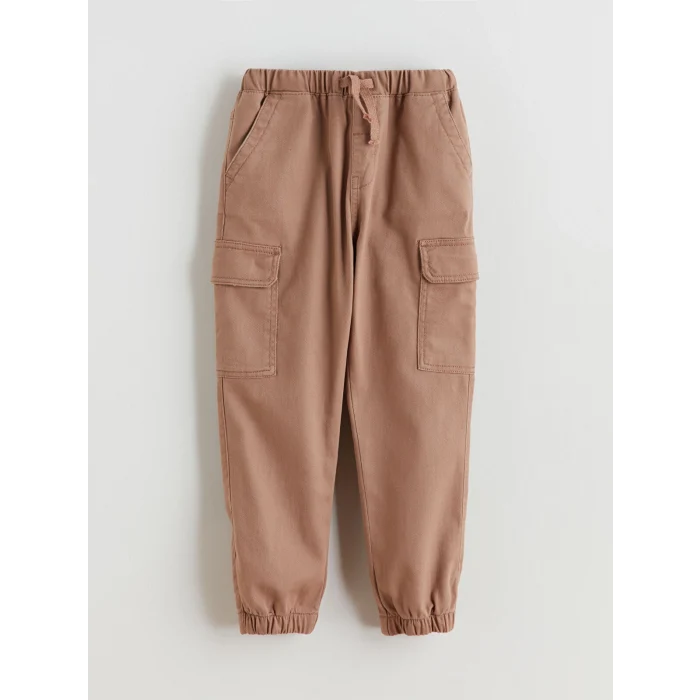LCW Kids Kahverengi Beli Lastikli Erkek Çocuk Kargo Pantolon