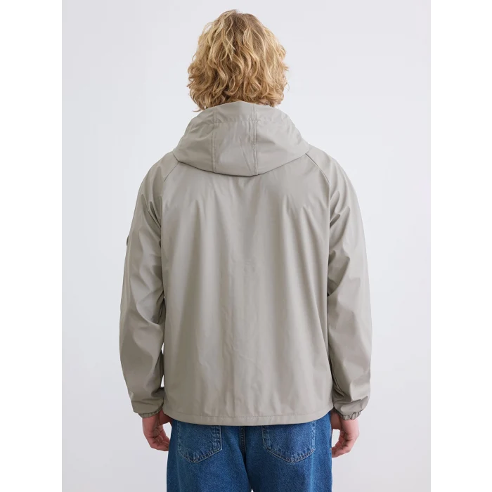 XSIDE Haki Standart Kalıp Kapüşonlu Erkek Yağmurluk