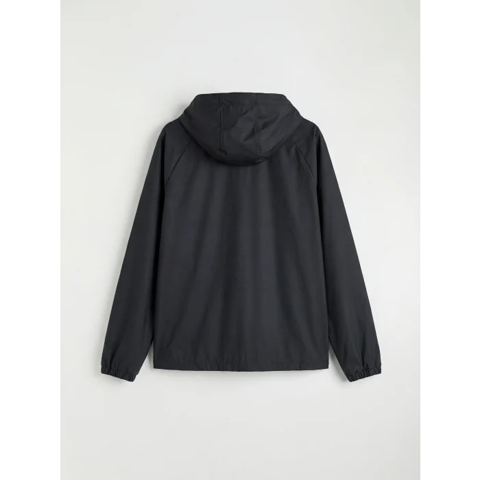 XSIDE Siyah Standart Kalıp Kapüşonlu Erkek Yağmurluk