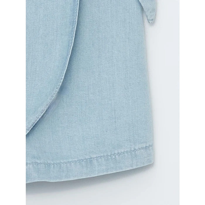 LCW Kids Mavi Beli Lastikli Kız Bebek Jean Şort Etek