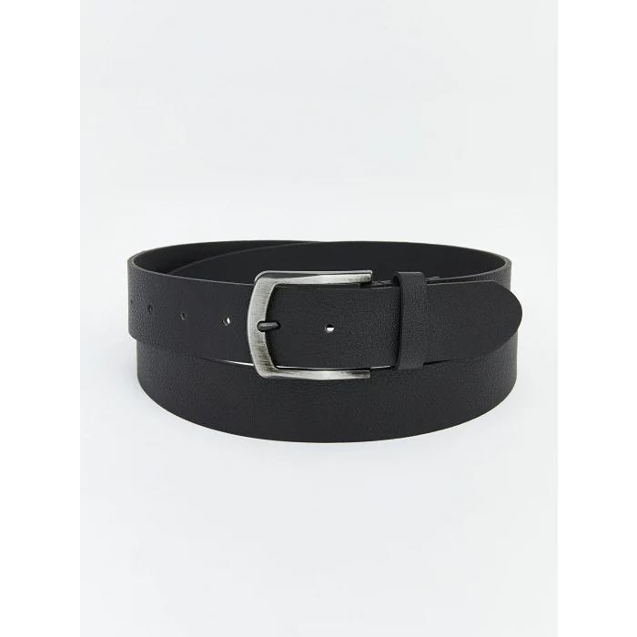 LCW ACCESSORIES Siyah Deri Görünümlü Erkek Kemer