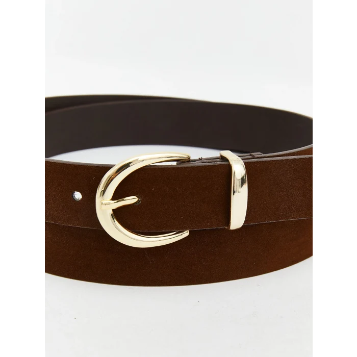 LCW ACCESSORIES Kahverengi Süet Görüünmlü Kadın Kemer