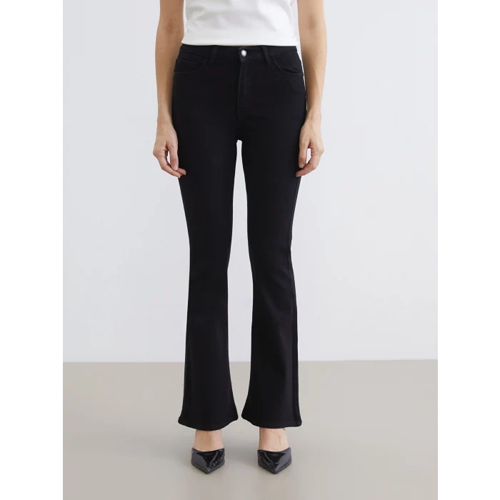 LCW Jeans Siyah Flare Kadın Jean Pantolon