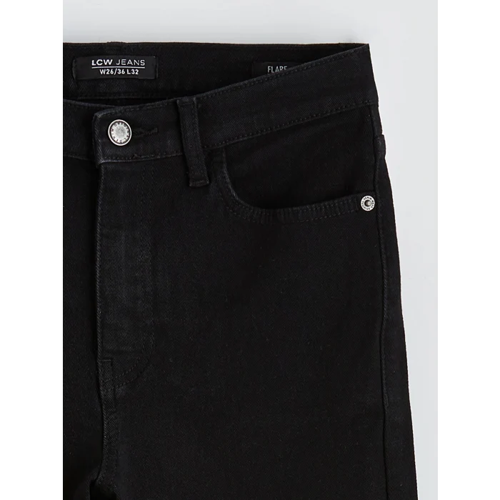 LCW Jeans Siyah Flare Kadın Jean Pantolon