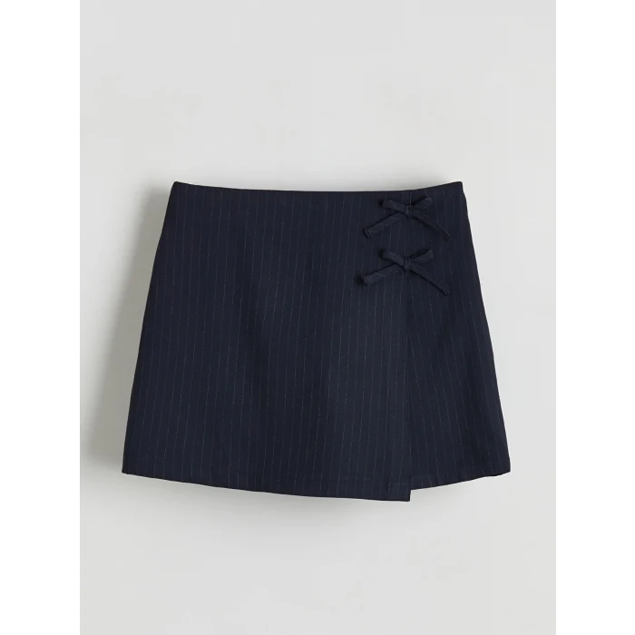 LCW Kids Lacivert Fiyonk Detaylı Kız Çocuk Şort Etek