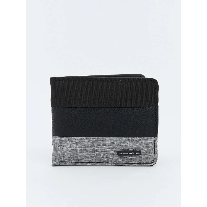 LCW ACCESSORIES Siyah Deri Görünümlü Erkek Cüzdan