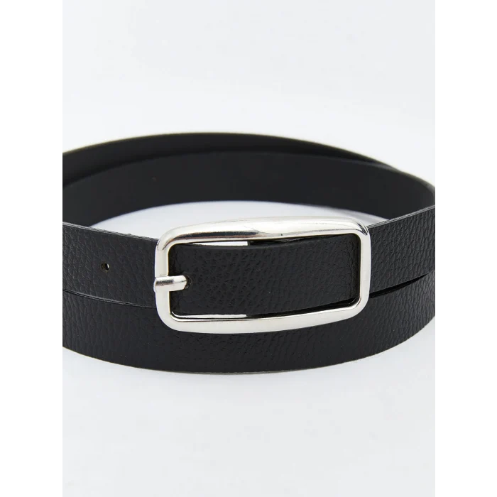 LCW ACCESSORIES Siyah Deri Görünümlü Kadın Kemer