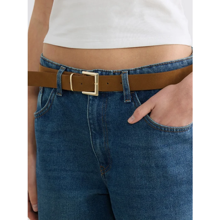 LCW Jeans İndigo Beli Kemerli Wideleg Kadın Jean Pantolon_BilişlemDüzeltecek