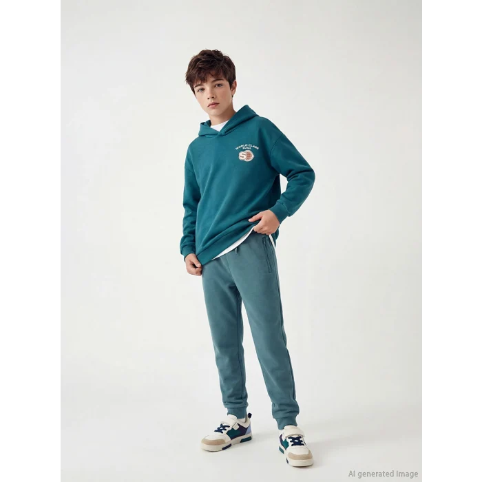 LCW Kids Yeşil Beli Lastikli Erkek Çocuk Jogger Eşofman Altı