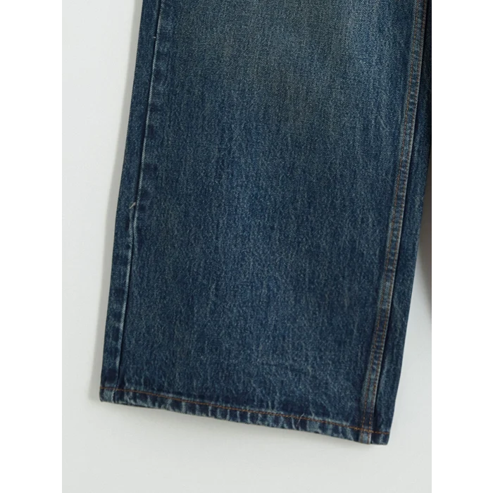 LCW Vision İndigo Beli Kemerli Wideleg Kadın Jean Pantolon