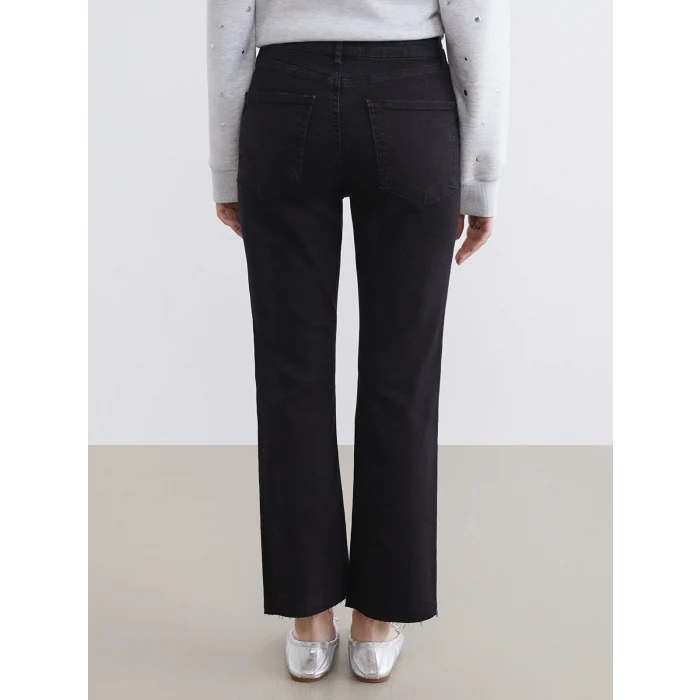 XSIDE Siyah Crop Flare Kadın Jean Pantolon