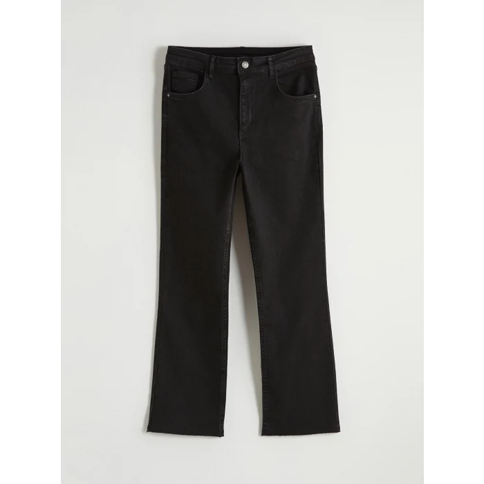 XSIDE Siyah Crop Flare Kadın Jean Pantolon