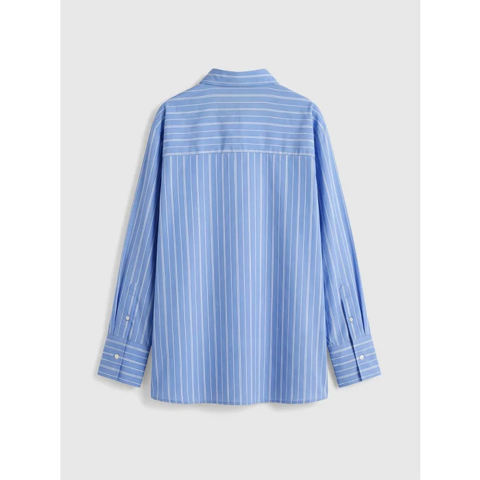 LCWAIKIKI Classic Mavi Çizgili Kadın Gömlek