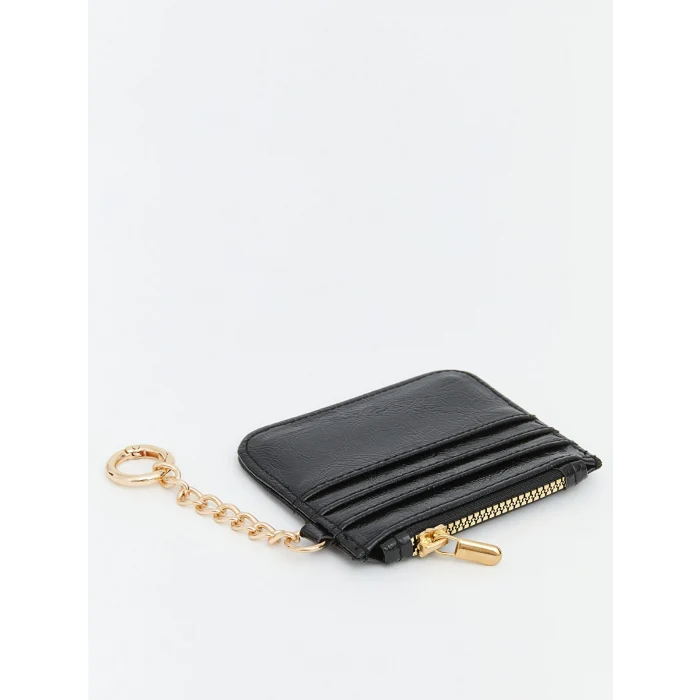 LCW ACCESSORIES Siyah Deri Görünümlü Kadın Kartlık