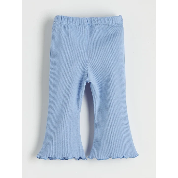 LCW baby Ekru Fiyonk Yaka Detaylı Çizgili Kız Bebek Bluz ve Tayt