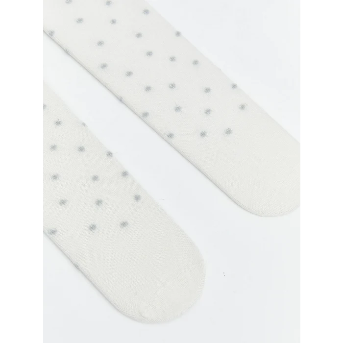 LCW baby Ekru Puantiyeli Kız Bebek Külotlu Çorap 2li