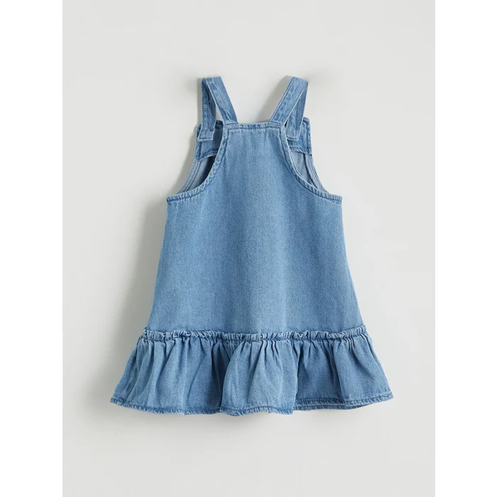 LCW baby Mavi Kız Bebek Jean Elbise ve Bluz 2li